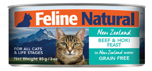 Feline Natural: 85g Beef & Hoki Feast (24 cans/tray)