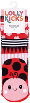 Lolly Kicks: Ladybug Socks (Size 5-8)