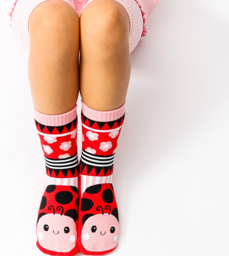 Lolly Kicks: Ladybug Socks (Size 5-8)