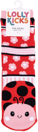 Lolly Kicks: Ladybug Socks (Size 9-12)