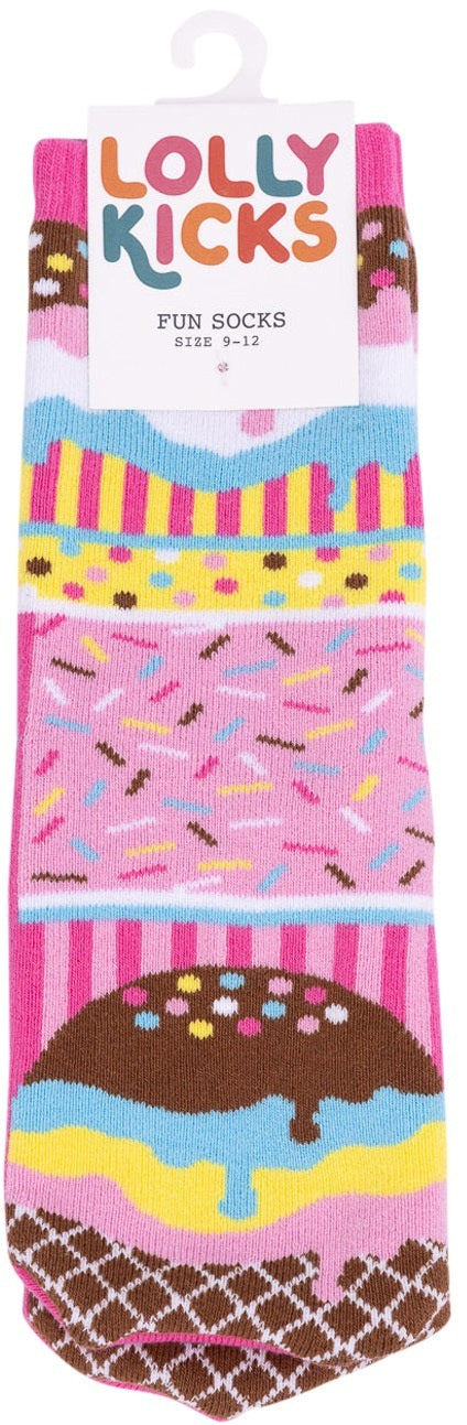 Lolly Kicks: Ice Cream Socks (Size 9-12)