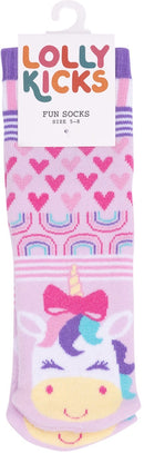 Lolly Kicks: Unicorn Socks (Size 5-8)