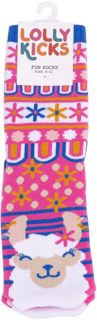 Lolly Kicks: Llama Socks (Size 9-12)