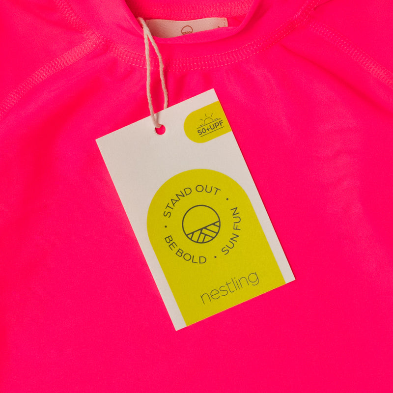 Nestling: Swim Rash Vest - Neon Pink (10 years)