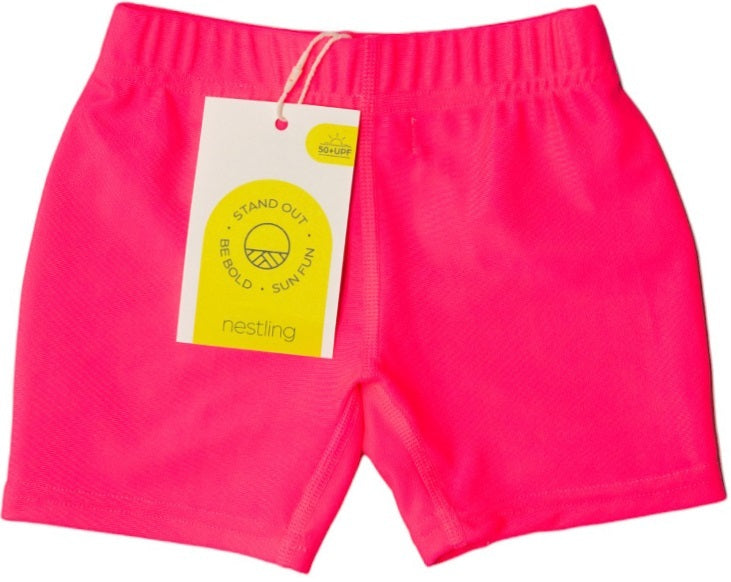 Nestling: Swim Shorts - Neon Pink (1-2 years)