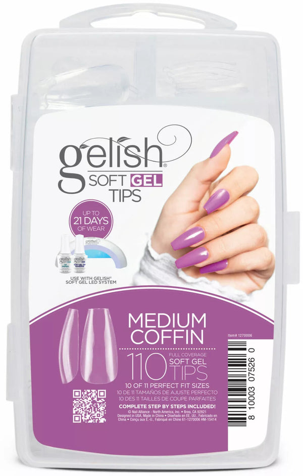 Gelish: Soft Gel Tips - Medium Coffin (100CT)