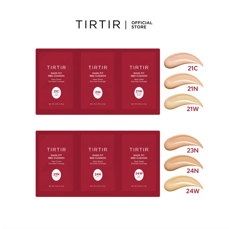 TIRTIR: Mask Fit Red Cushion 6 Shade Trial Kit - Light Medium (21C-24W)