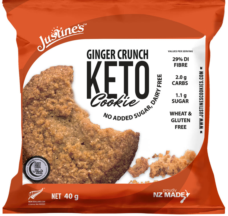 Justine's Keto Ginger Crunch Cookies (40g) x 12