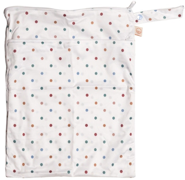 Nestling: Double Pocket Wet Bag - Mint Dots