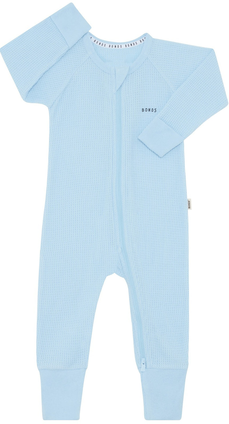 Bonds: Long Sleeve Waffle Zippy Wondersuit - Airbourne (Size 2)