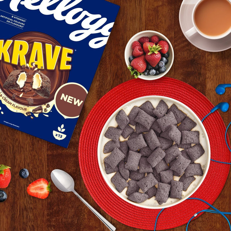 Kellogg's: Krave Cereal Cookies & Cream Flavour 375g