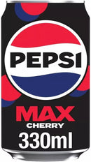 Pepsi Max Cherry No Sugar Cola Can - 330ml (24 Pack)