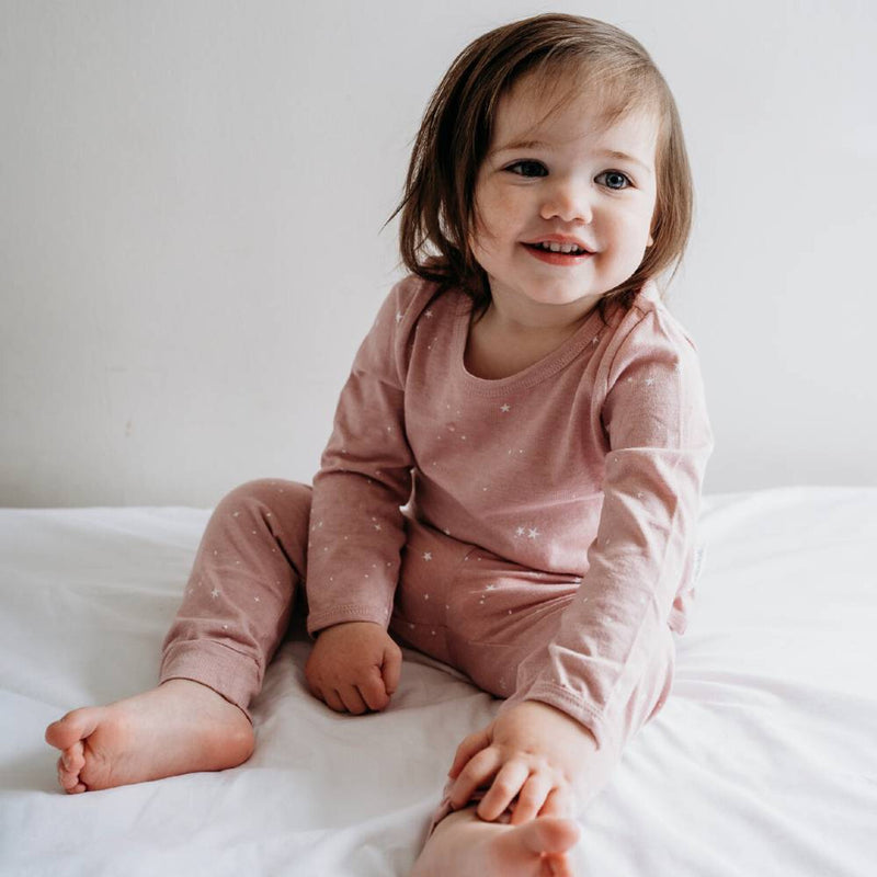 Woolbabe: Merino/Organic Cotton Winter Pyjamas - Dusk Stars (4 Years)