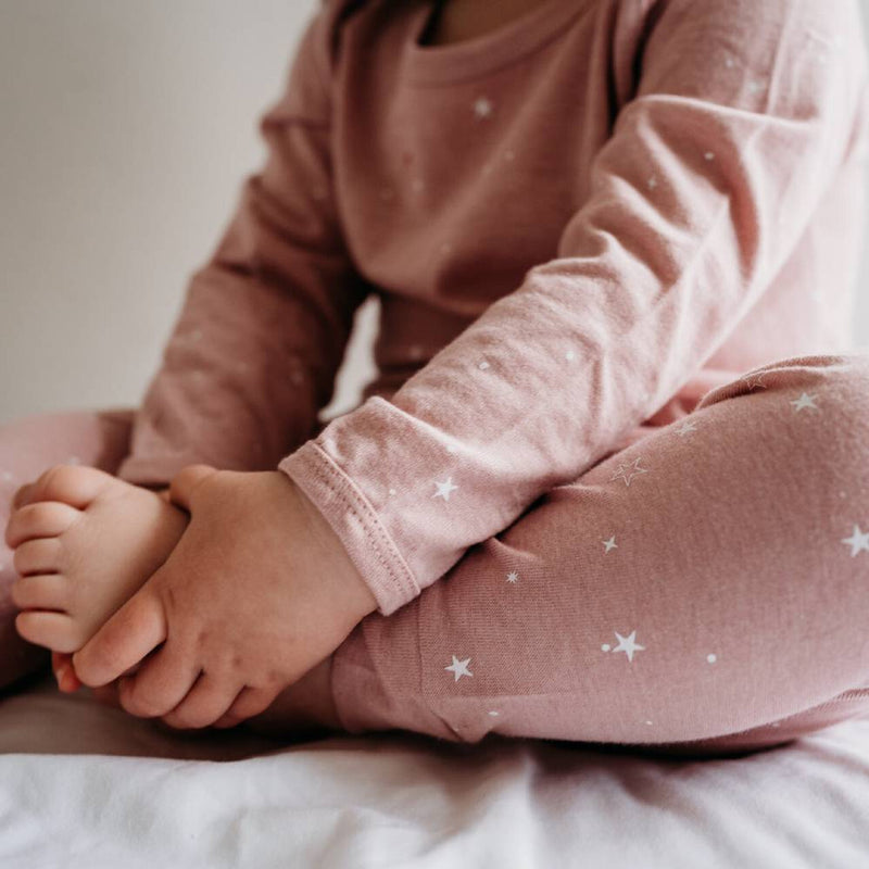 Woolbabe: Merino/Organic Cotton Winter Pyjamas - Dusk Stars (4 Years)