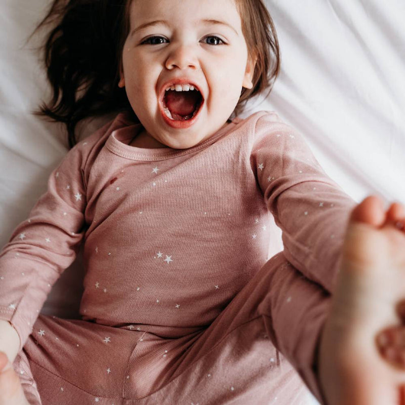 Woolbabe: Merino/Organic Cotton Winter Pyjamas - Dusk Stars (4 Years)