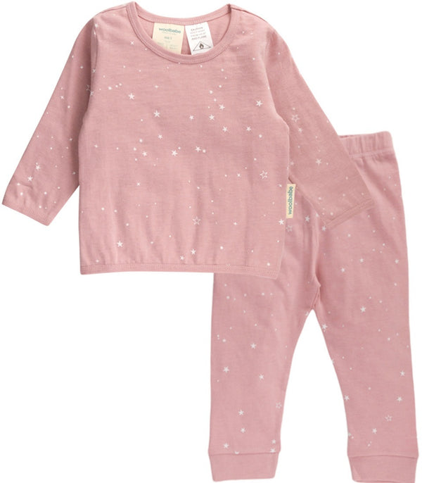 Woolbabe: Merino/Organic Cotton Winter Pyjamas - Dusk Stars (4 Years)