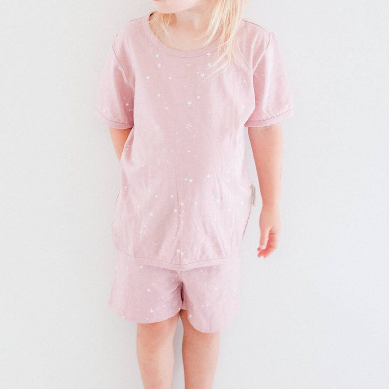 Woolbabe: Merino/Organic Cotton Summer Pyjamas - Dusk Stars (4 Years)