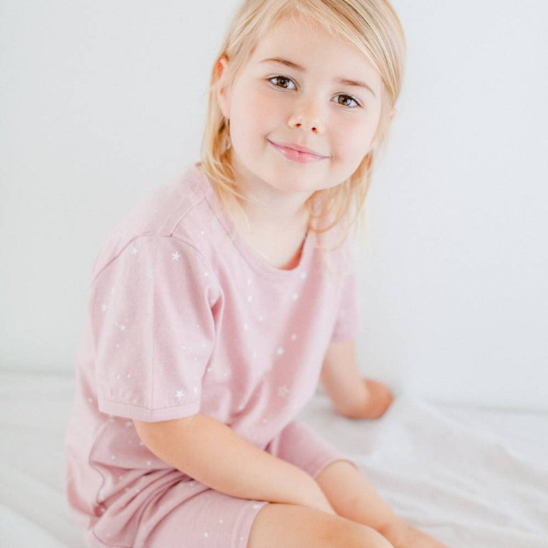 Woolbabe: Merino/Organic Cotton Summer Pyjamas - Dusk Stars (4 Years)