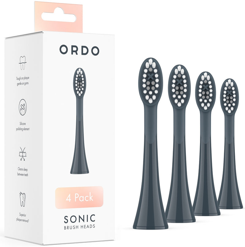 Ordo: Sonic+ Brush Heads - Charcoal Grey (4 Pack)