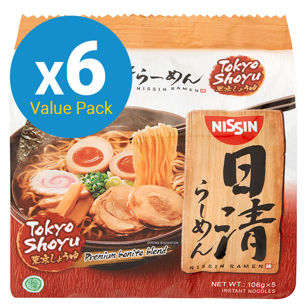 Nissin: Ramen Tokyo Shoyo 106g - 5 Pack (Box of 6)