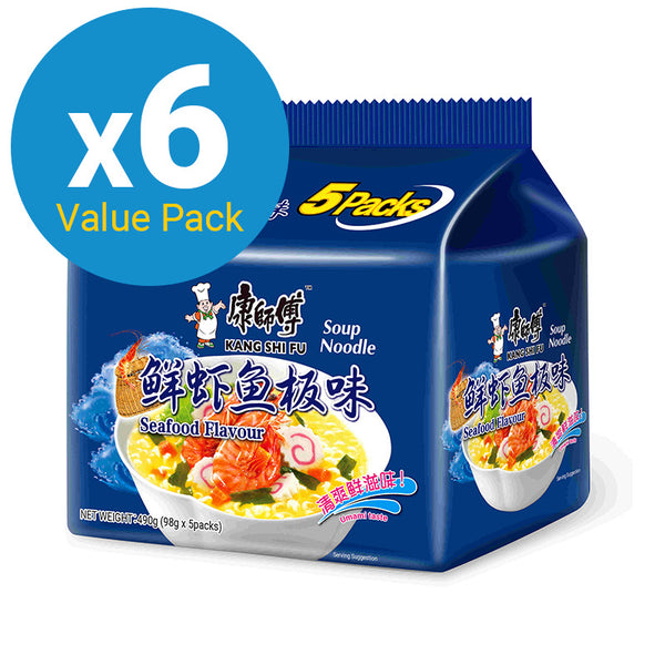 Kang Shi Fu: Noodle Soup Seafood 98g - 5 Pack (Box of 6)