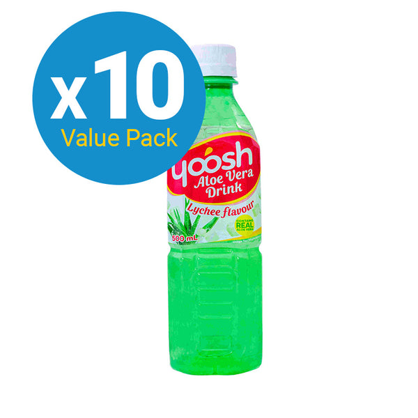 Yoosh: Aloe Vera Drink - Lychee 500ml (10 Pack)