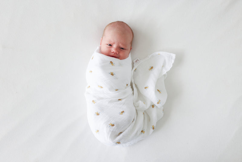 Lulujo: Cotton Swaddles - Bees & Dots (2 Pack)