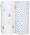 Lulujo: Cotton Swaddles - Bees & Dots (2 Pack)