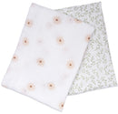 Lulujo: Cotton Swaddles - Daisy & Greenery (2 Pack)