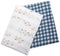 Lulujo: Cotton Swaddles - Fish & Navy Gingham (2 Pack)