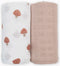 Lulujo: Cotton Swaddles - Mushroom & Sand (2 Pack)