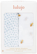 Lulujo: Cotton Swaddles - Bees & Dots (2 Pack)