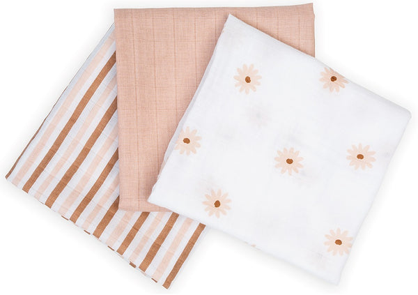 Lulujo: Mini Muslin Cloth - Daises (3 Pack)