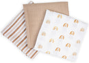 Lulujo: Mini Muslin Cloth - Rainbow (3 Pack)