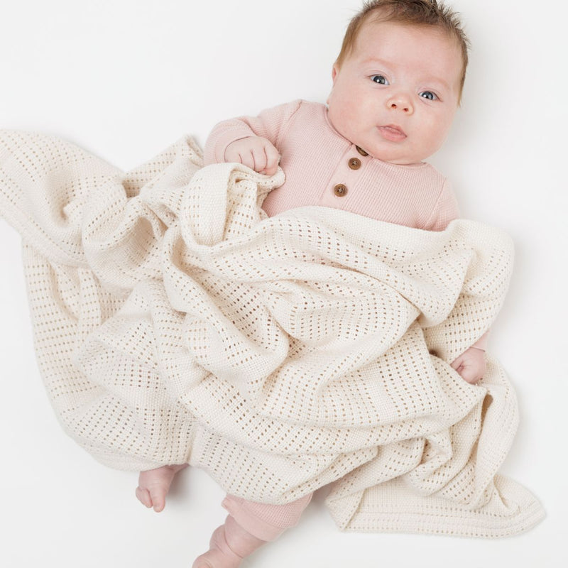 Lulujo: Cellular Blanket - Oatmeal