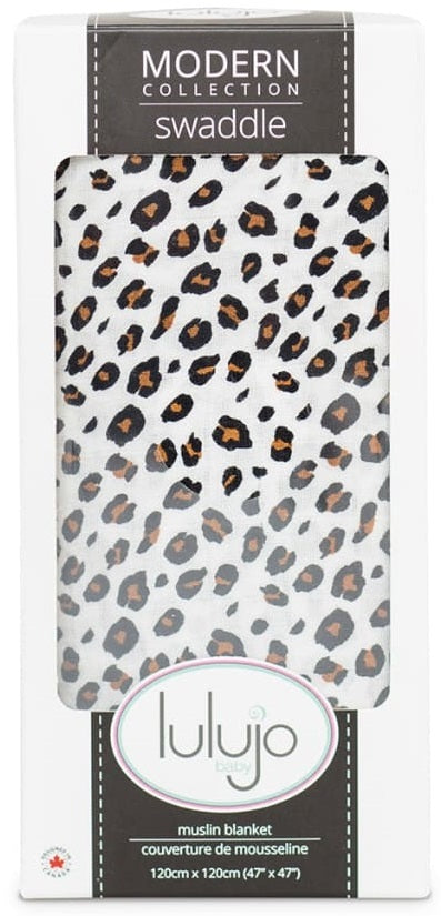 Lulujo: Muslin Bamboo Swaddle - Leopard