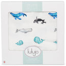 Lulujo: Muslin Bamboo Crib Quilt - Whales