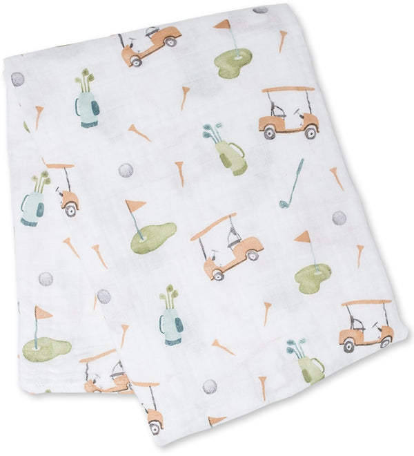 Lulujo: Muslin Cotton Swaddle - Golf