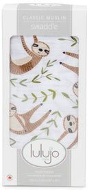 Lulujo: Muslin Cotton Swaddle - Sloth