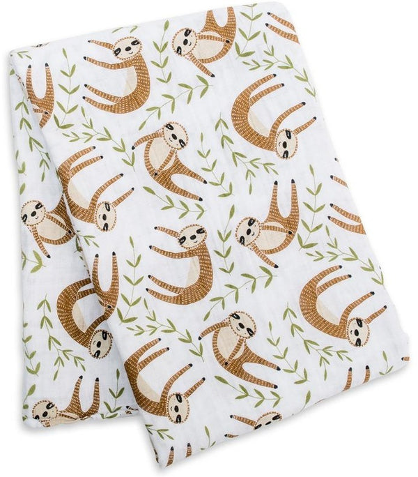 Lulujo: Muslin Cotton Swaddle - Sloth