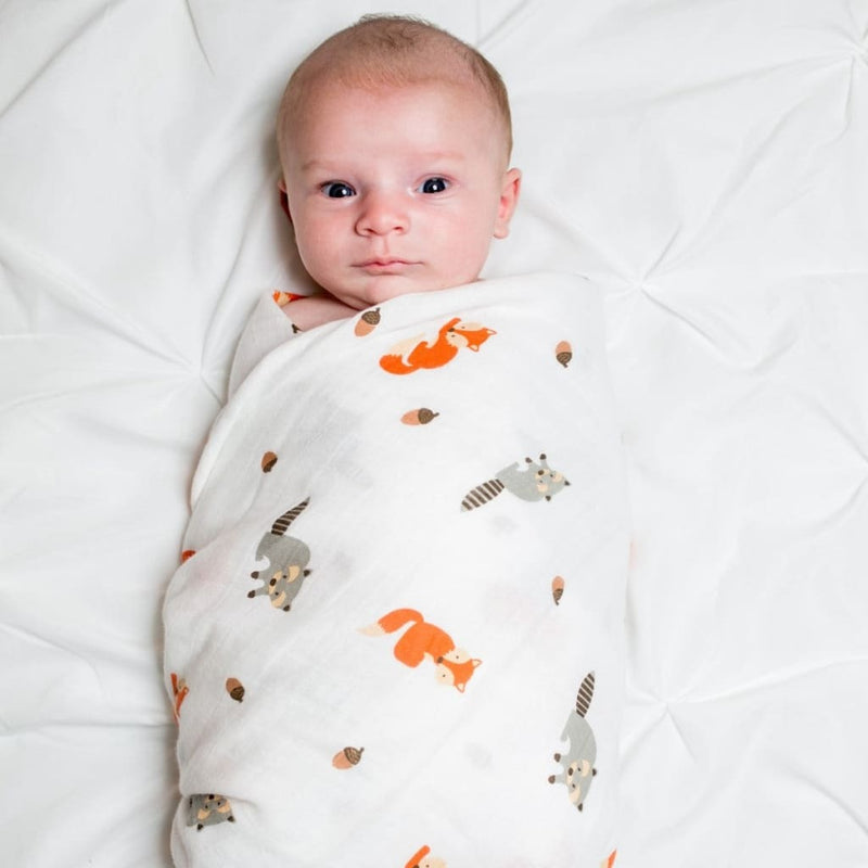 Lulujo: Muslin Cotton Swaddle - Forest Friend