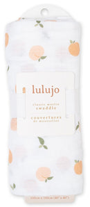 Lulujo: Muslin Cotton Swaddle - Peaches