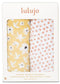 Lulujo: Cotton Swaddles - Wildflowers & Dots (2 Pack)