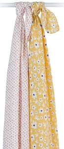 Lulujo: Cotton Swaddles - Wildflowers & Dots (2 Pack)