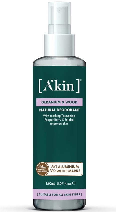 A'Kin: Geranium & Wood Spray Deodorant (150ml)