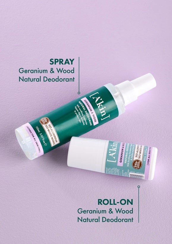 A'Kin: Geranium & Wood Spray Deodorant (150ml)