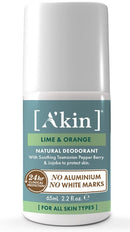 A'Kin: Lime & Orange Roll On Deodorant (65ml)