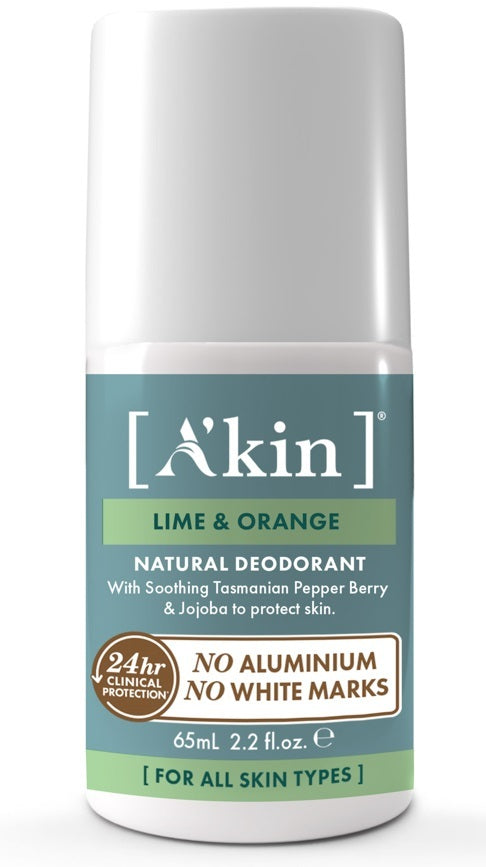 A'Kin: Lime & Orange Roll On Deodorant (65ml)