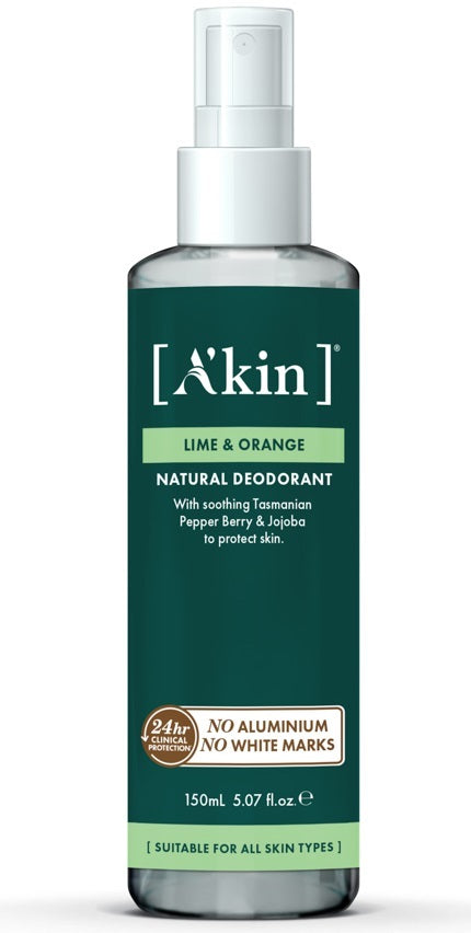 A'Kin: Lime & Orange Spray Deodorant (150ml)