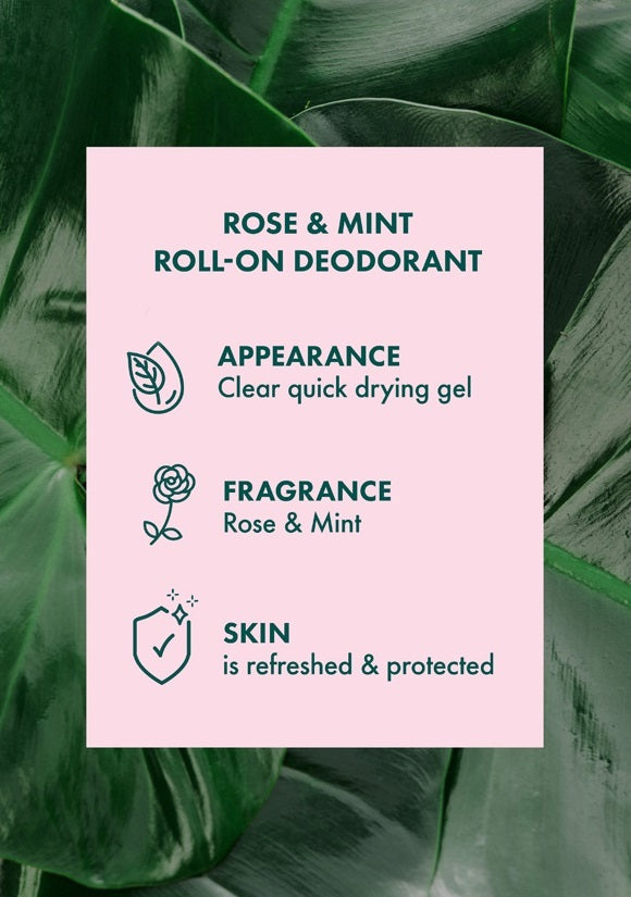 A'Kin: Rose & Mint Roll On Deodorant (65ml)